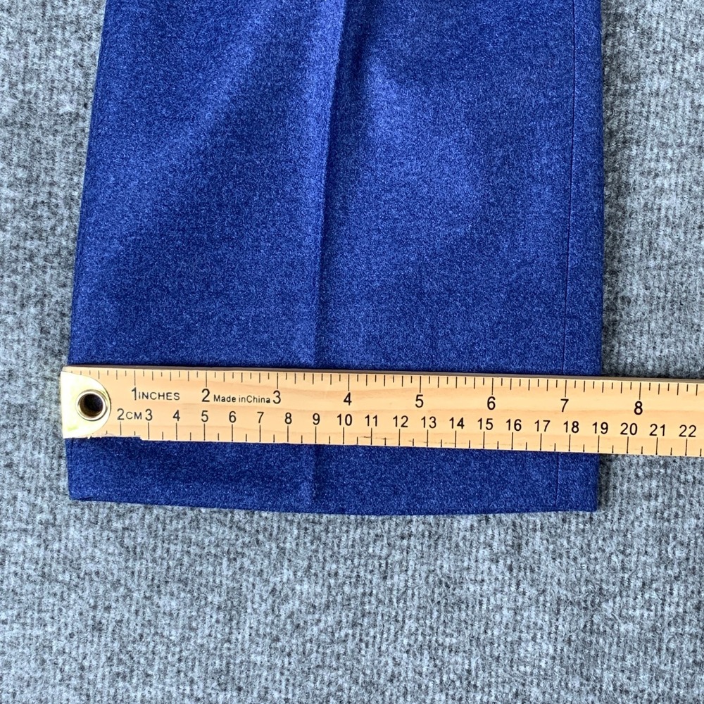 Vitale Baberis Canonico Wool Pant Men 36x30 Side Adjusters Flannel Luxury Blue - Picture 9 of 13